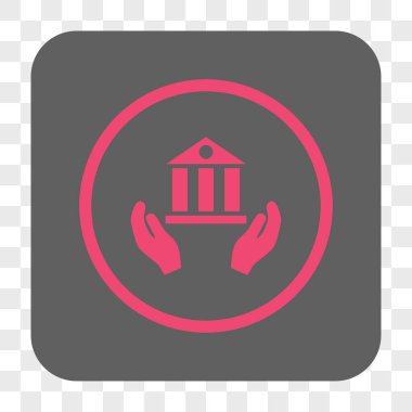 Banka hizmet yuvarlak kare düğme