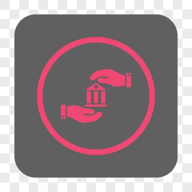 Banka hizmet yuvarlak kare düğme