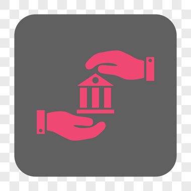 Banka hizmet yuvarlak kare düğme