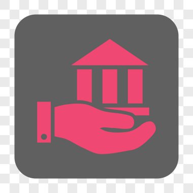 Banka hizmet yuvarlak kare düğme