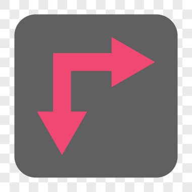 Şu yuvarlak kare düğme aşağı çatallanma ok