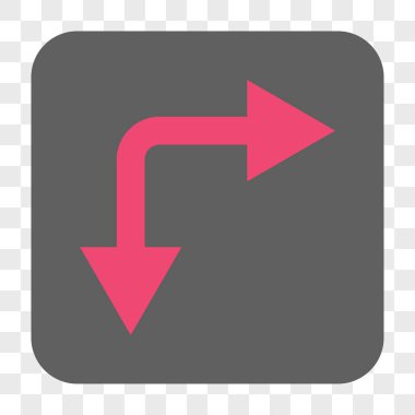 Şu yuvarlak kare düğme aşağı çatallanma ok