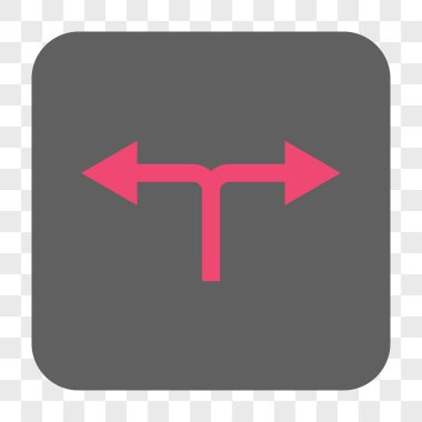 Bifurkasyon oklar sola doğru kare düğme yuvarlak