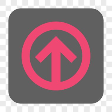 Yön yukarı yuvarlak kare düğme