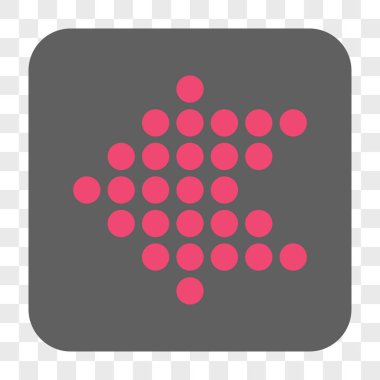 Noktalı ok sol yuvarlak kare düğme