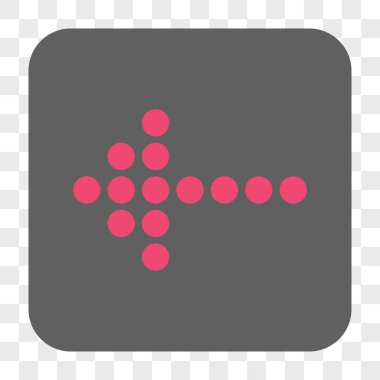 Noktalı ok sol yuvarlak kare düğme