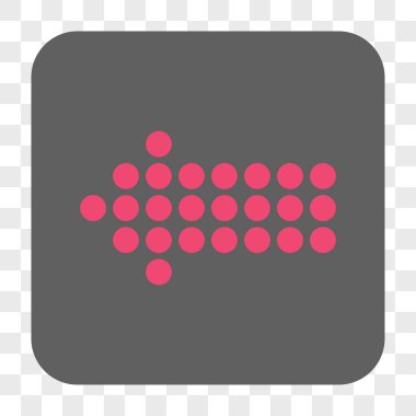 Noktalı ok sol yuvarlak kare düğme