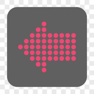 Noktalı ok sol yuvarlak kare düğme