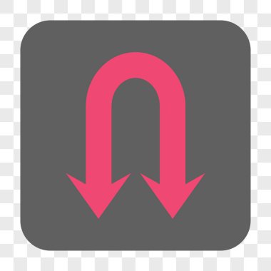 Geri ok kare düğme yuvarlak Çift