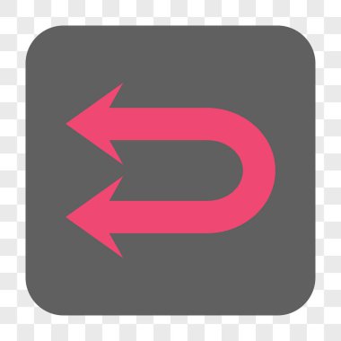 Çift sol ok yuvarlak kare düğme