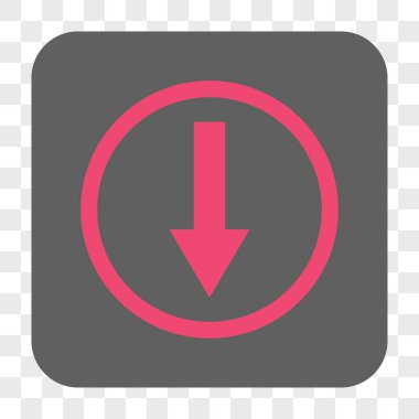 Aşağı yönlü ok yuvarlak kare düğme