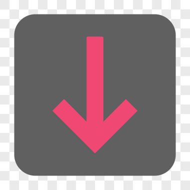 Aşağı ok yuvarlak kare düğme