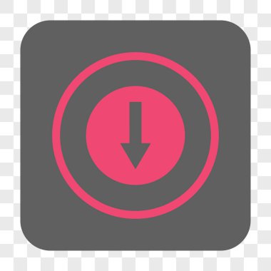 Aşağı yönlü ok yuvarlak kare düğme