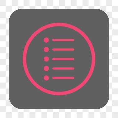 Öğeleri yuvarlak kare düğme