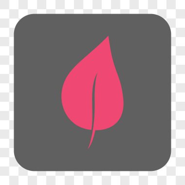 Bitki yaprak yuvarlak kare düğme