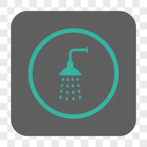 Bouton carré arrondi de douche — Image vectorielle