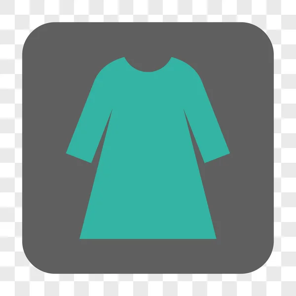Mulher vestido arredondado botão quadrado — Vetor de Stock