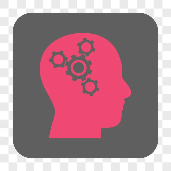 Кнопка Brain Mechanics Rounded Square — стоковый вектор