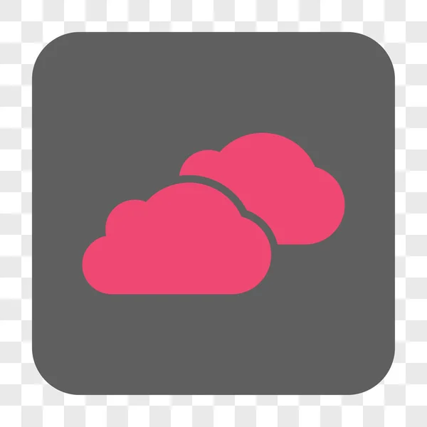 Хмари Закруглена квадратна кнопка — стоковий вектор