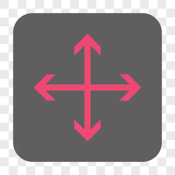 Кнопка Expand Arrows Rounded Square — стоковый вектор