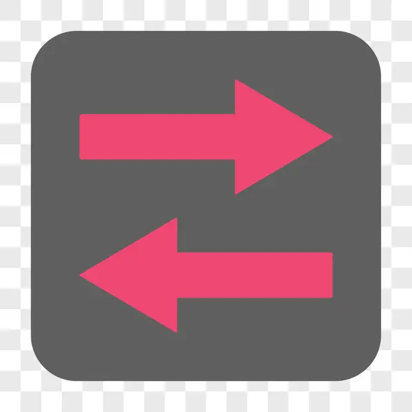 Flechas de giro horizontales redondeadas botón cuadrado — Vector de stock