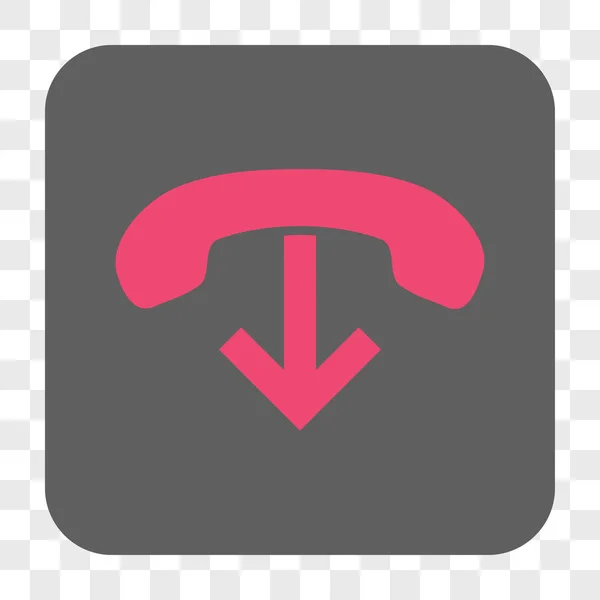 Zaoblené čtvercové tlačítko zavěsit telefon — Stockový vektor