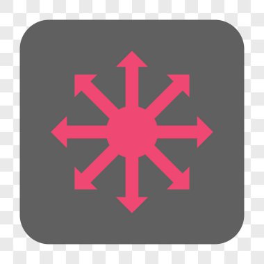 Radyal okları yuvarlak kare düğme