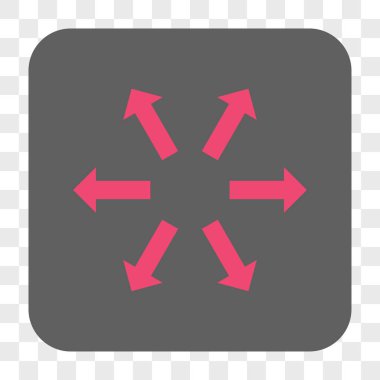 Radyal okları yuvarlak kare düğme