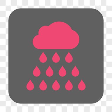 Yağmur bulutu yuvarlak kare düğme