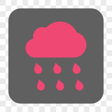 Yağmur bulutu yuvarlak kare düğme