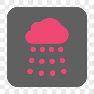 Yağmur bulutu yuvarlak kare düğme