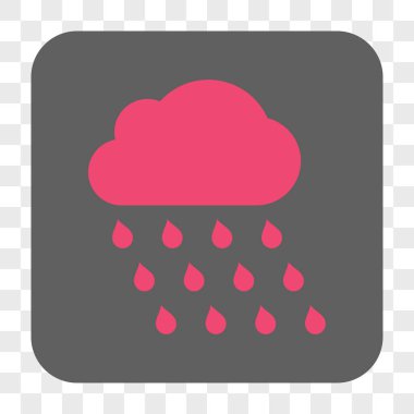 Yağmur bulutu yuvarlak kare düğme