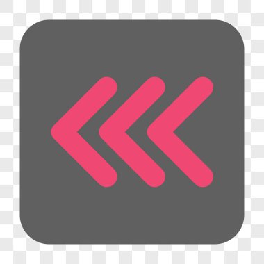 Üçlü ok ucu sol yuvarlak kare düğme