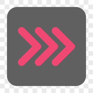 Üçlü ok ucu sağ yuvarlak kare düğme