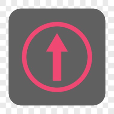 Yukarı yönlü ok yuvarlak kare düğme