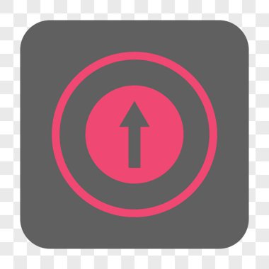 Yukarı yönlü ok yuvarlak kare düğme