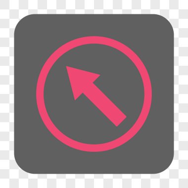 Yuvarlak yukarı-sol ok yuvarlak kare düğme