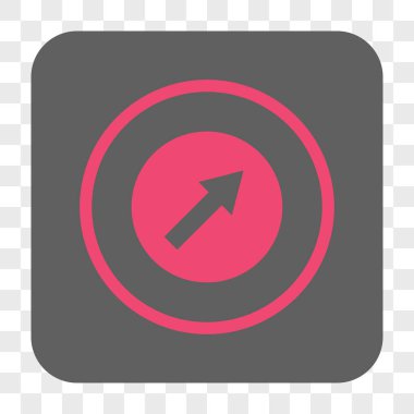 Yukarı sağ yuvarlak ok yuvarlak kare düğme