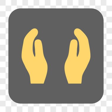 Alkış eller yuvarlak kare düğme