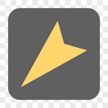 Kare düğme ok ucu sol aşağı yuvarlanmış