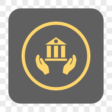 Banka hizmet yuvarlak kare düğme