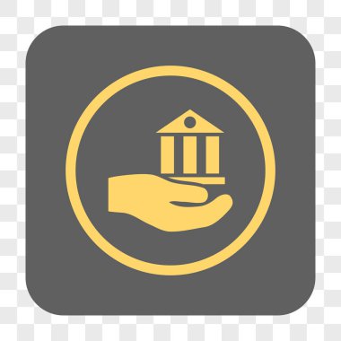 Banka hizmet yuvarlak kare düğme