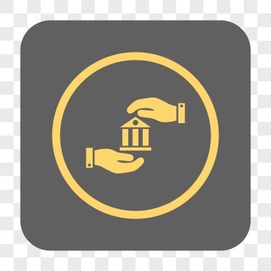 Banka hizmet yuvarlak kare düğme