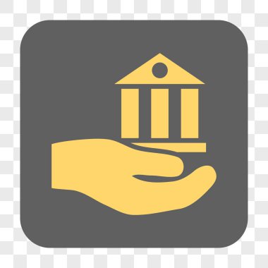 Banka hizmet yuvarlak kare düğme