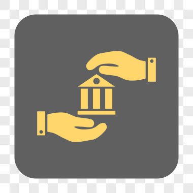 Banka hizmet yuvarlak kare düğme