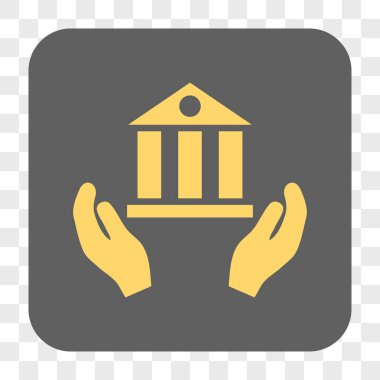 Banka hizmet yuvarlak kare düğme