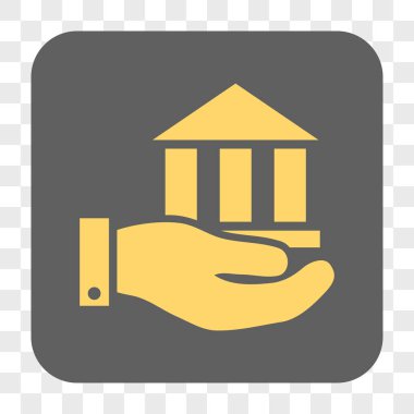 Banka hizmet yuvarlak kare düğme