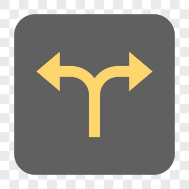 Bifurkasyon oklar sola doğru kare düğme yuvarlak