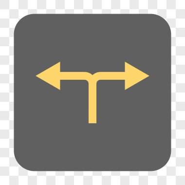 Bifurkasyon oklar sola doğru kare düğme yuvarlak