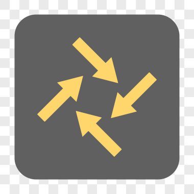 Merkezcil okları yuvarlak kare düğme